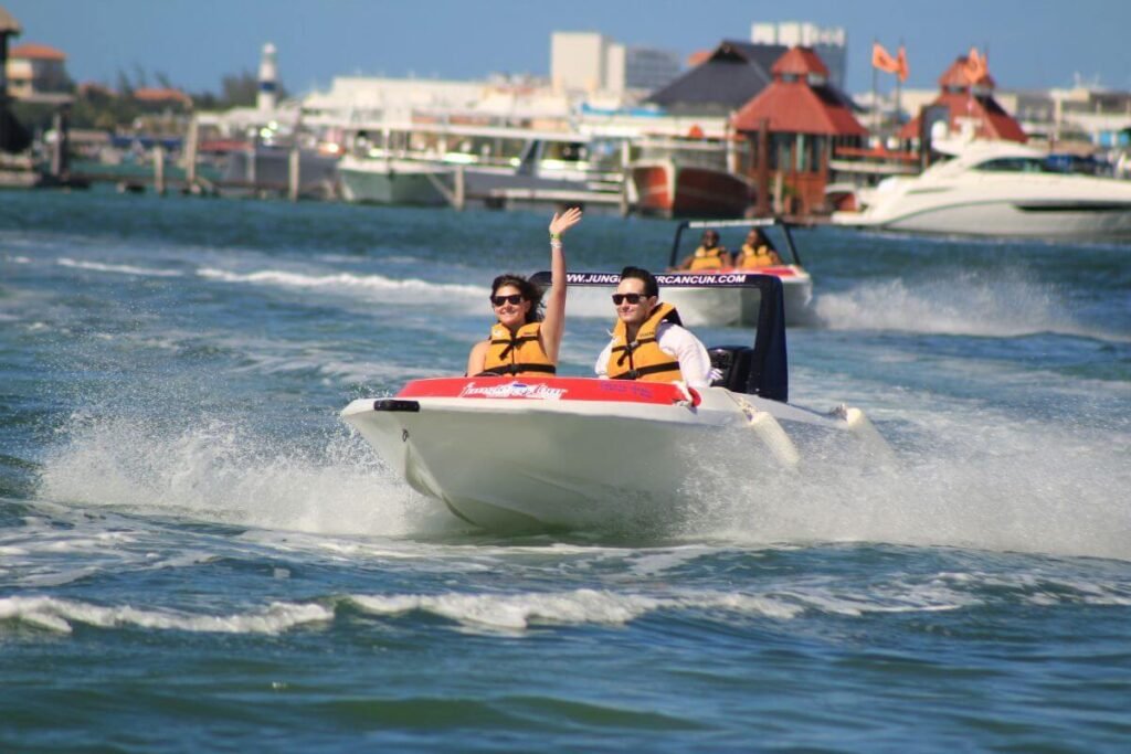 cancun jungle tour adventure speed boat and snorkeling